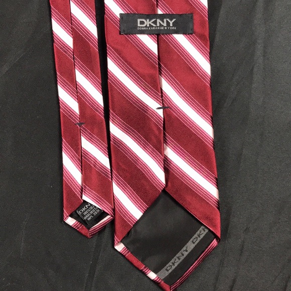 🔴 DKNY red and pink striped tie - Picture 4 of 5